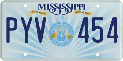 MS license plate PYV454