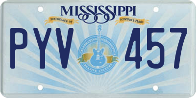 MS license plate PYV457