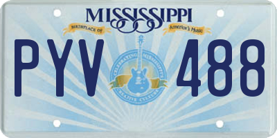 MS license plate PYV488
