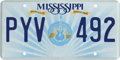 MS license plate PYV492