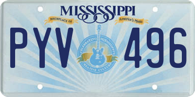 MS license plate PYV496