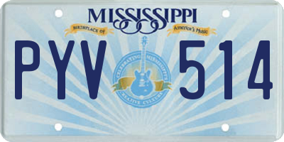 MS license plate PYV514