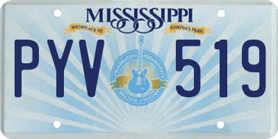 MS license plate PYV519