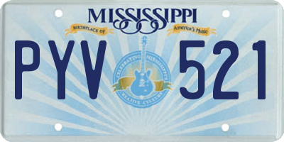 MS license plate PYV521
