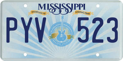 MS license plate PYV523