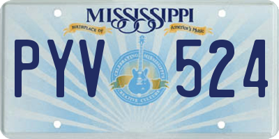 MS license plate PYV524