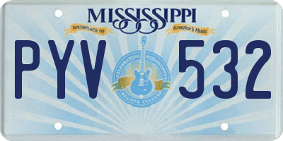 MS license plate PYV532