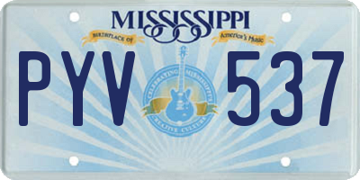 MS license plate PYV537