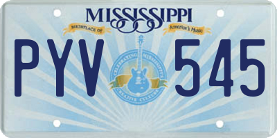 MS license plate PYV545