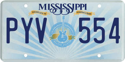 MS license plate PYV554