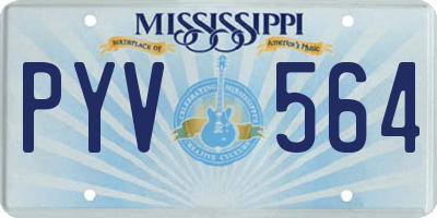 MS license plate PYV564