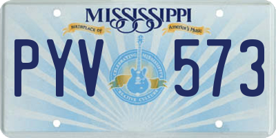 MS license plate PYV573