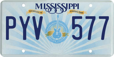 MS license plate PYV577