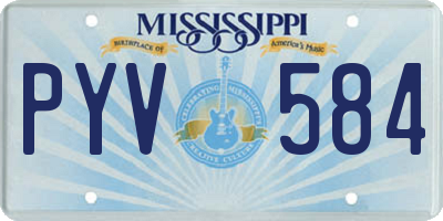 MS license plate PYV584