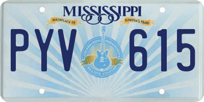 MS license plate PYV615