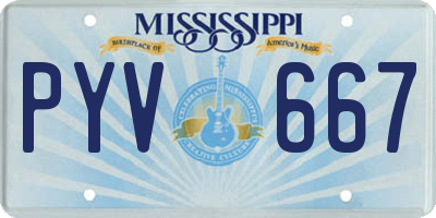MS license plate PYV667