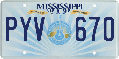 MS license plate PYV670