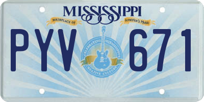 MS license plate PYV671