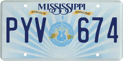 MS license plate PYV674