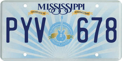 MS license plate PYV678