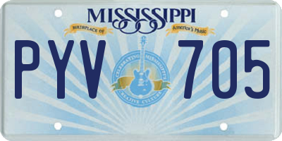 MS license plate PYV705