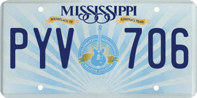MS license plate PYV706
