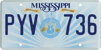 MS license plate PYV736