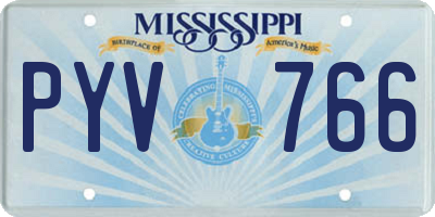 MS license plate PYV766
