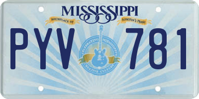 MS license plate PYV781