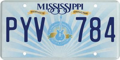 MS license plate PYV784