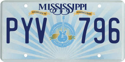 MS license plate PYV796