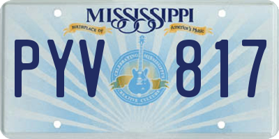 MS license plate PYV817