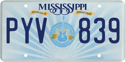 MS license plate PYV839