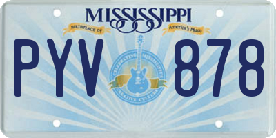 MS license plate PYV878