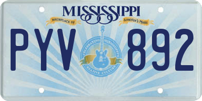 MS license plate PYV892
