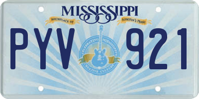 MS license plate PYV921