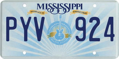 MS license plate PYV924