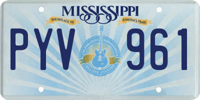 MS license plate PYV961