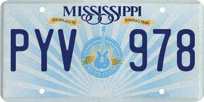 MS license plate PYV978