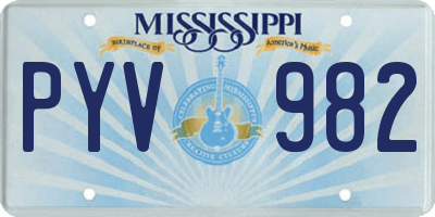 MS license plate PYV982