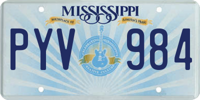 MS license plate PYV984