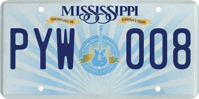 MS license plate PYW008