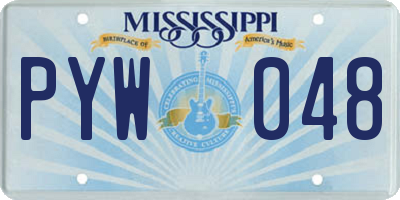 MS license plate PYW048