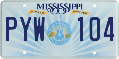MS license plate PYW104