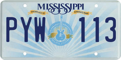 MS license plate PYW113