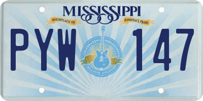 MS license plate PYW147