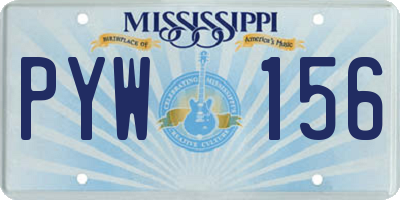 MS license plate PYW156