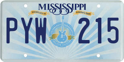MS license plate PYW215