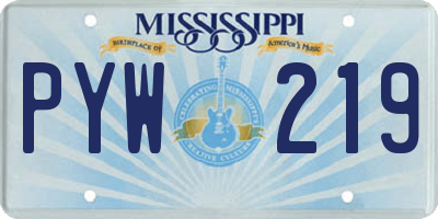 MS license plate PYW219