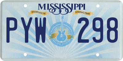MS license plate PYW298